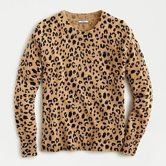 J. Crew Sweaters - J. Crew Cashmere Crew Neck Sweater in Leopard NWT